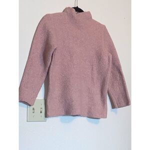 Jones New York Pink Bouclé Cowl Neck Sweater Size M Pit To Pit 18”Long 22”